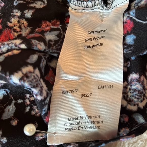 Motherhood Maternity Floral Summer Top with Brick red, Zipper Back - Picture 9 of 10